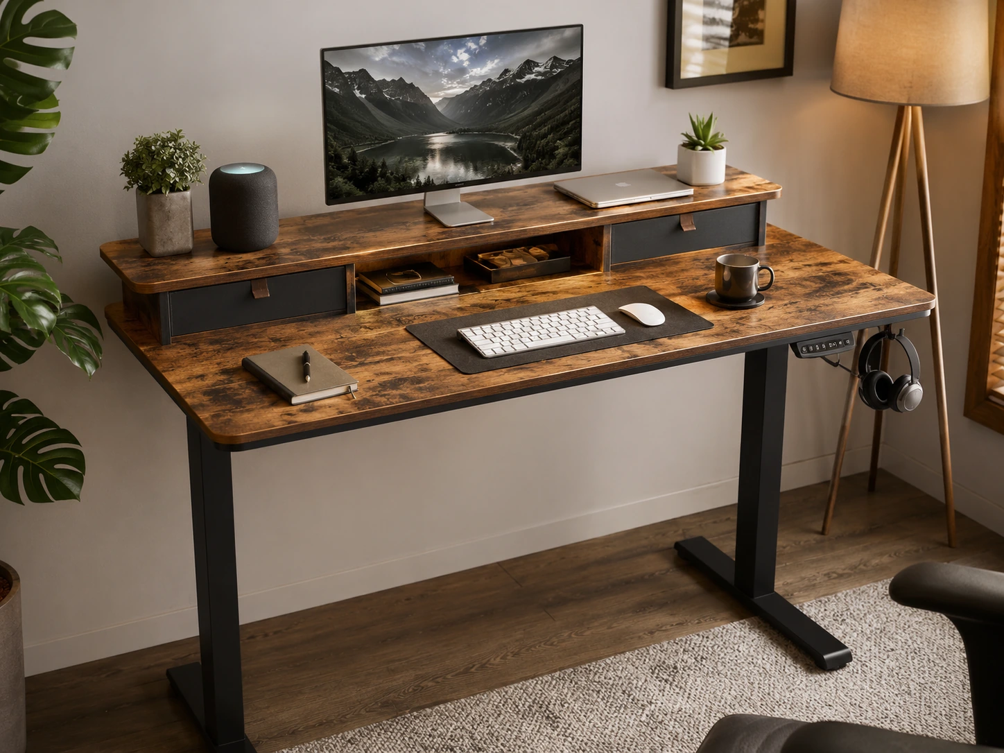 Fezibo 48x24 Double Drawer + Shelf