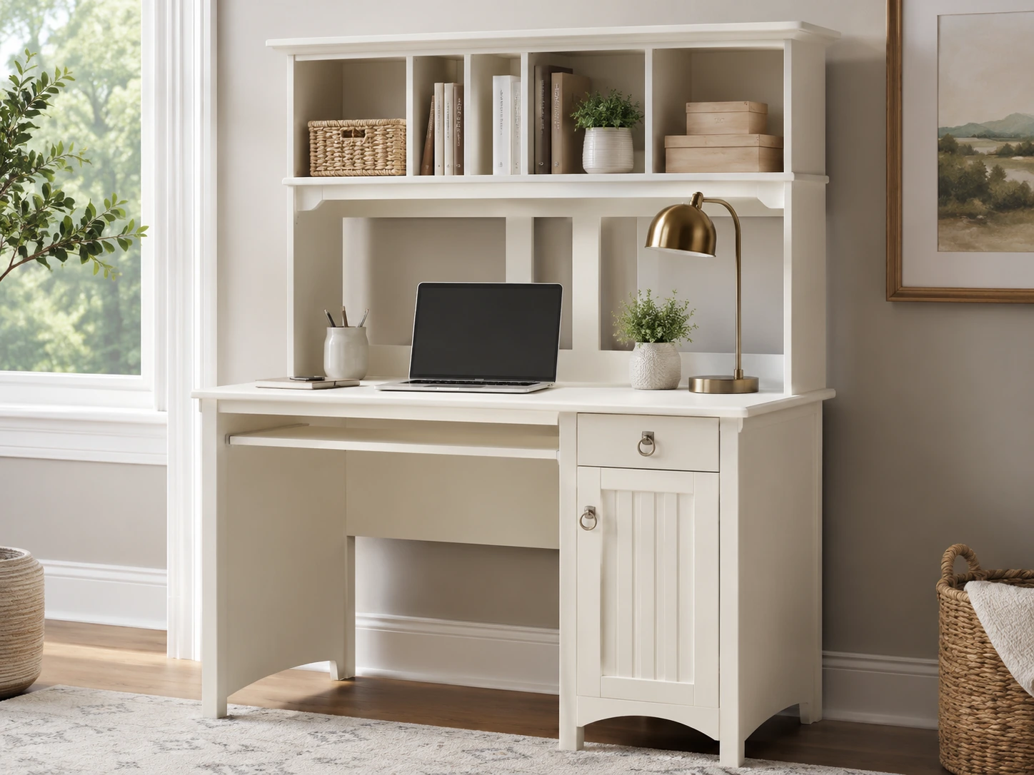 AODK L-Shaped Gaming Desk with Hutch 59"