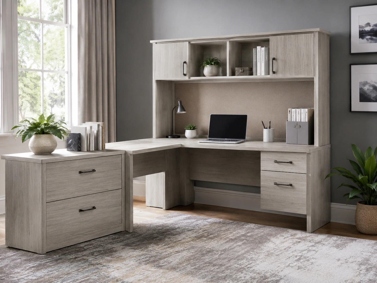 Bush Home Salinas Small Computer Desk with Hutch