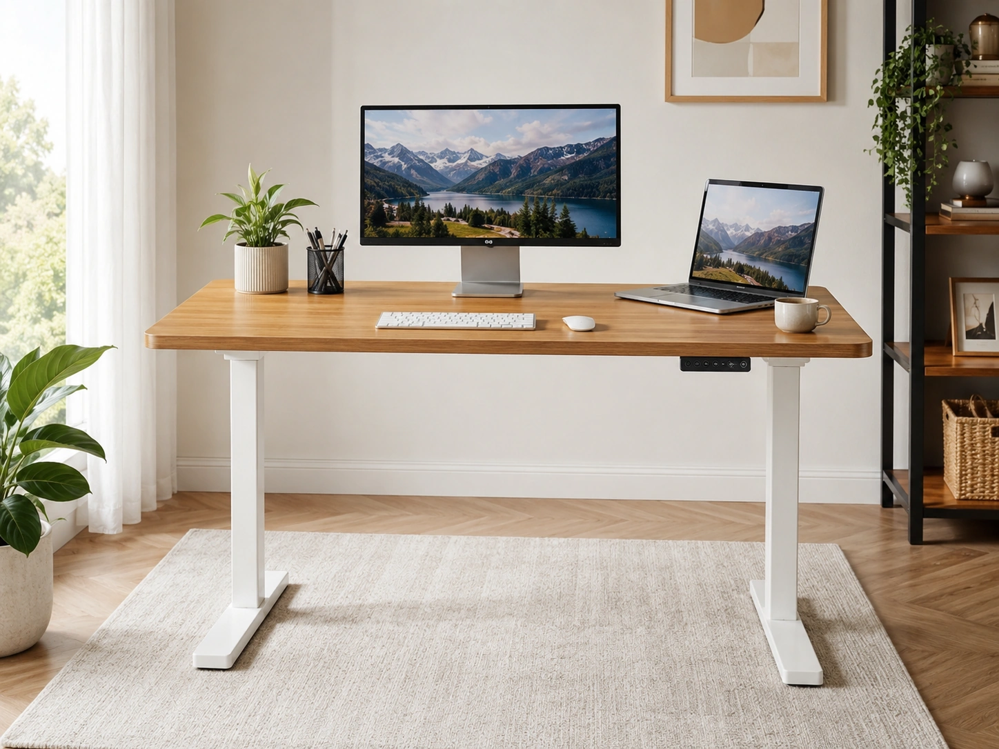 FlexiSpot EN1 One-Piece Electric Standing Desk, 48x24"