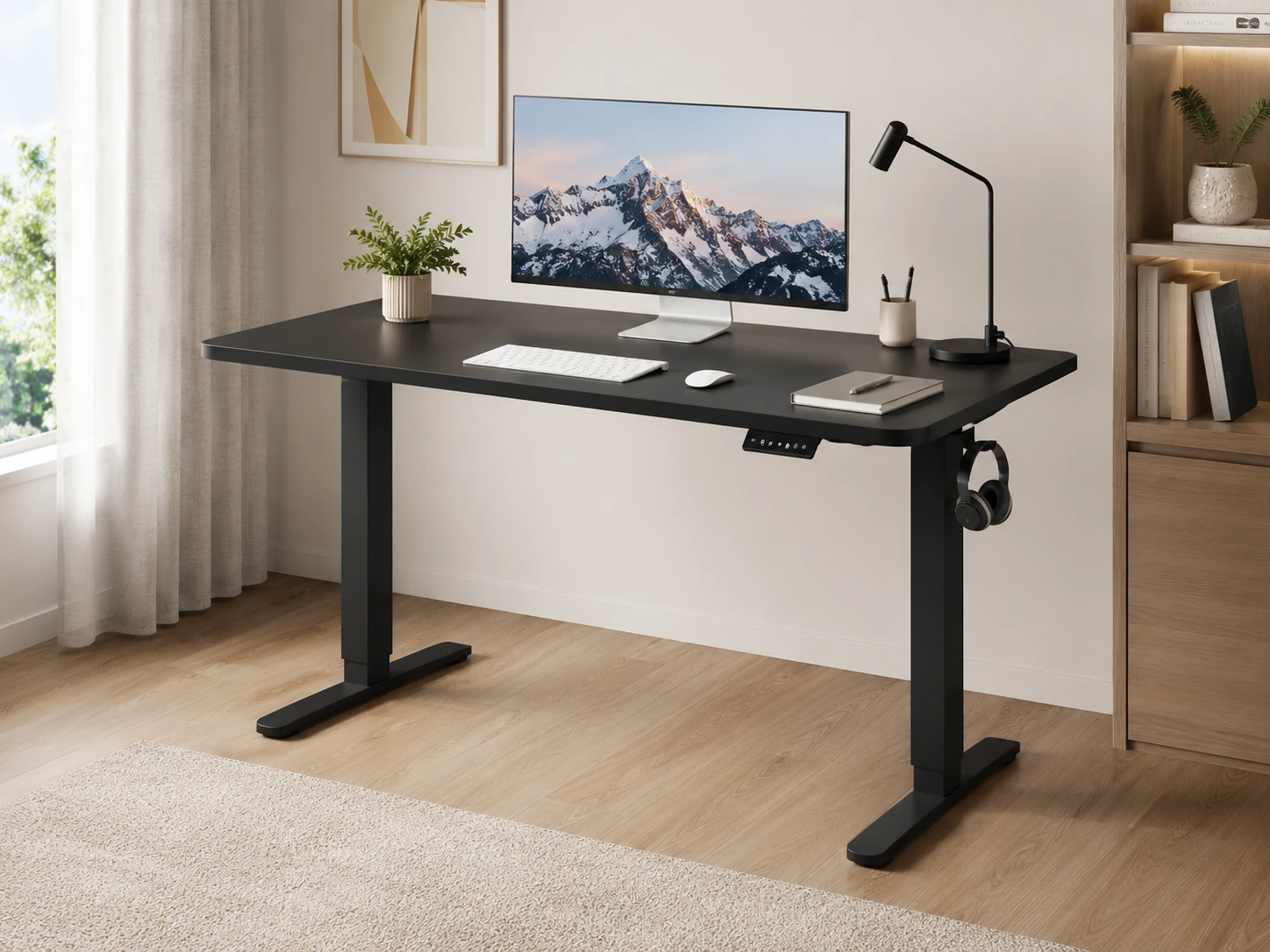 FlexiSpot EN2 One-Piece Electric Standing Desk, 55x28"
