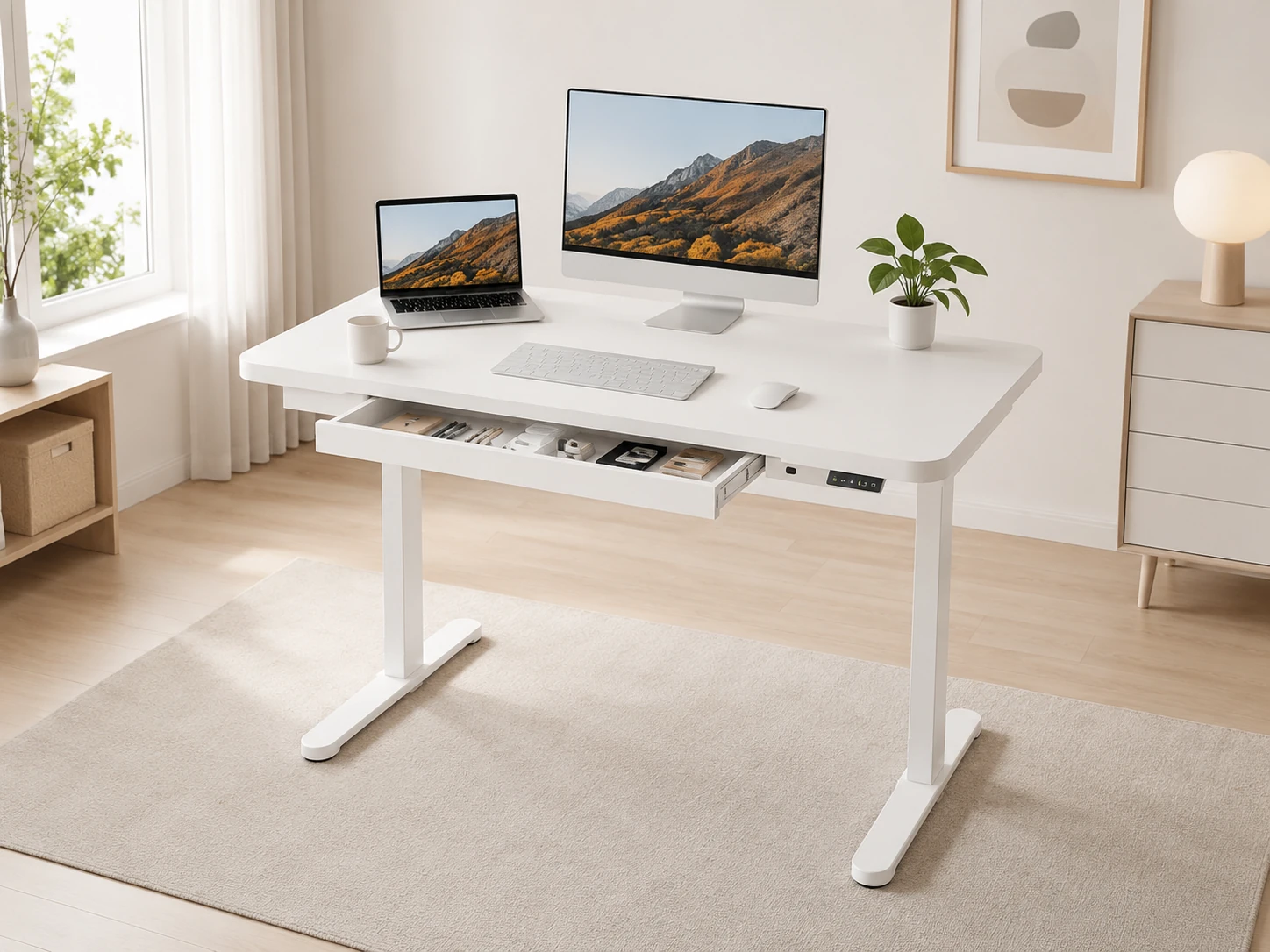 FlexiSpot Comhar Electric Standing Desk with Drawers, 48"