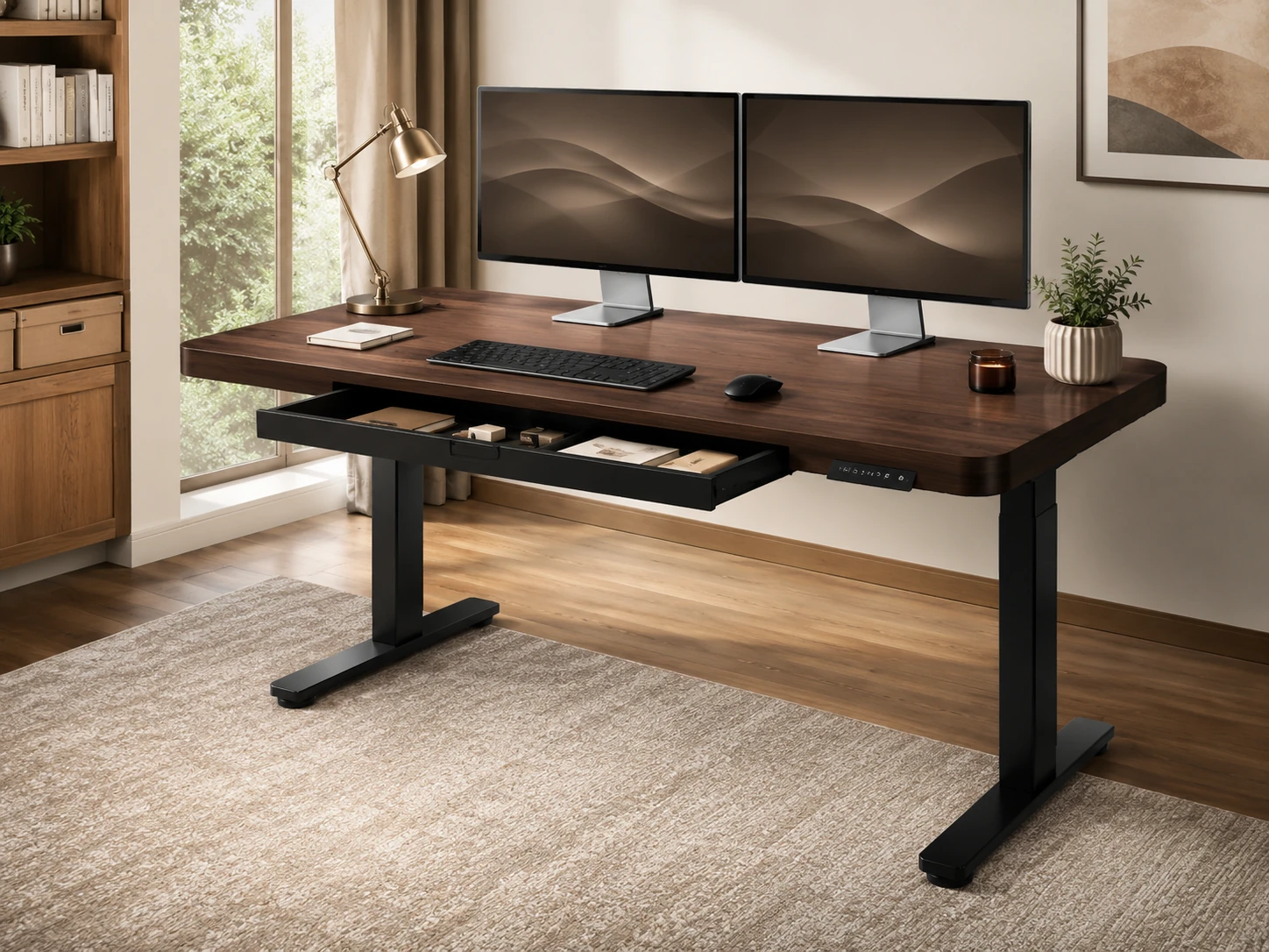 FlexiSpot Comhar Electric Standing Desk with Drawers, 55"