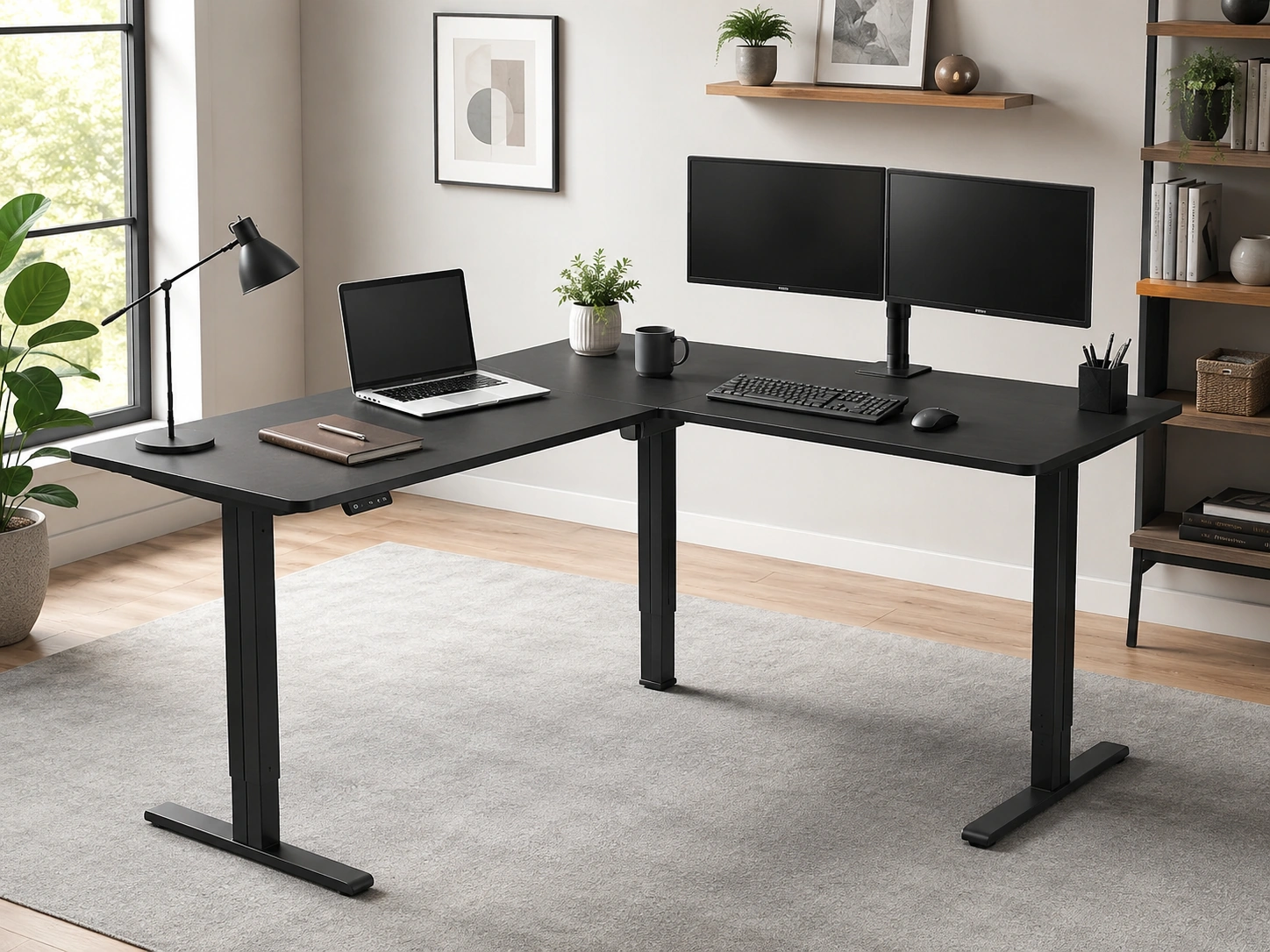 VIVO Corner Standing Desk, 63x55" Reversible L-Shaped
