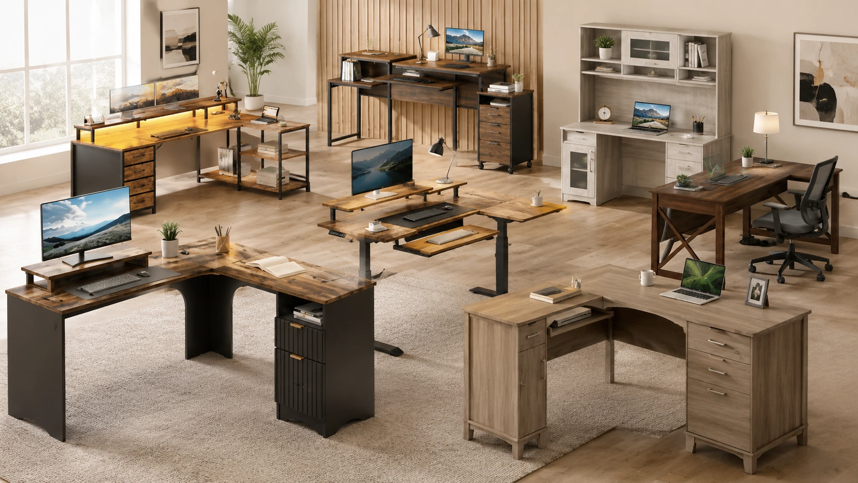 Best L-shaped wood desks for home office