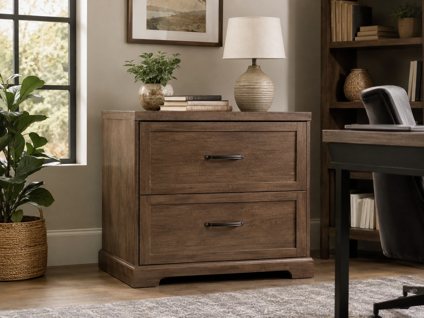 Sauder Edge Water 2-Drawer Lateral Filing Cabinet, Chalked Chestnut