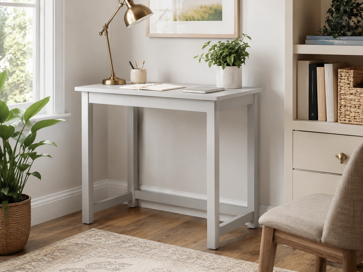 IOTXY Solid Wood Writing Desk with Drawer