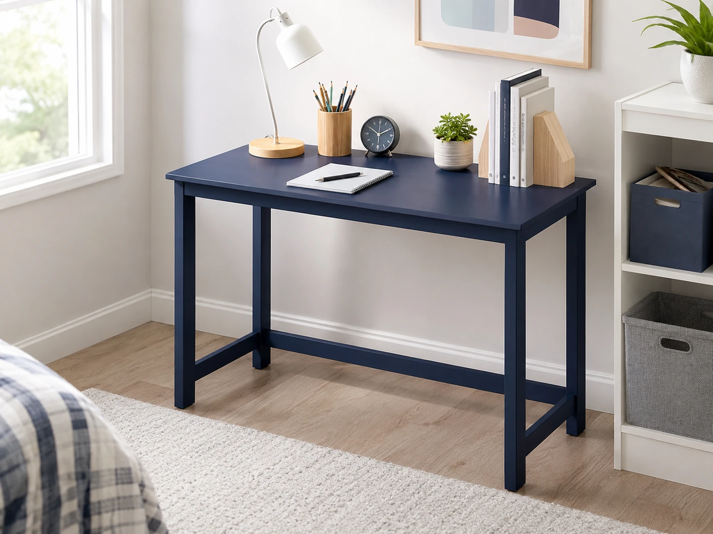 Votred Solid Wood Desk with Drawer 47"