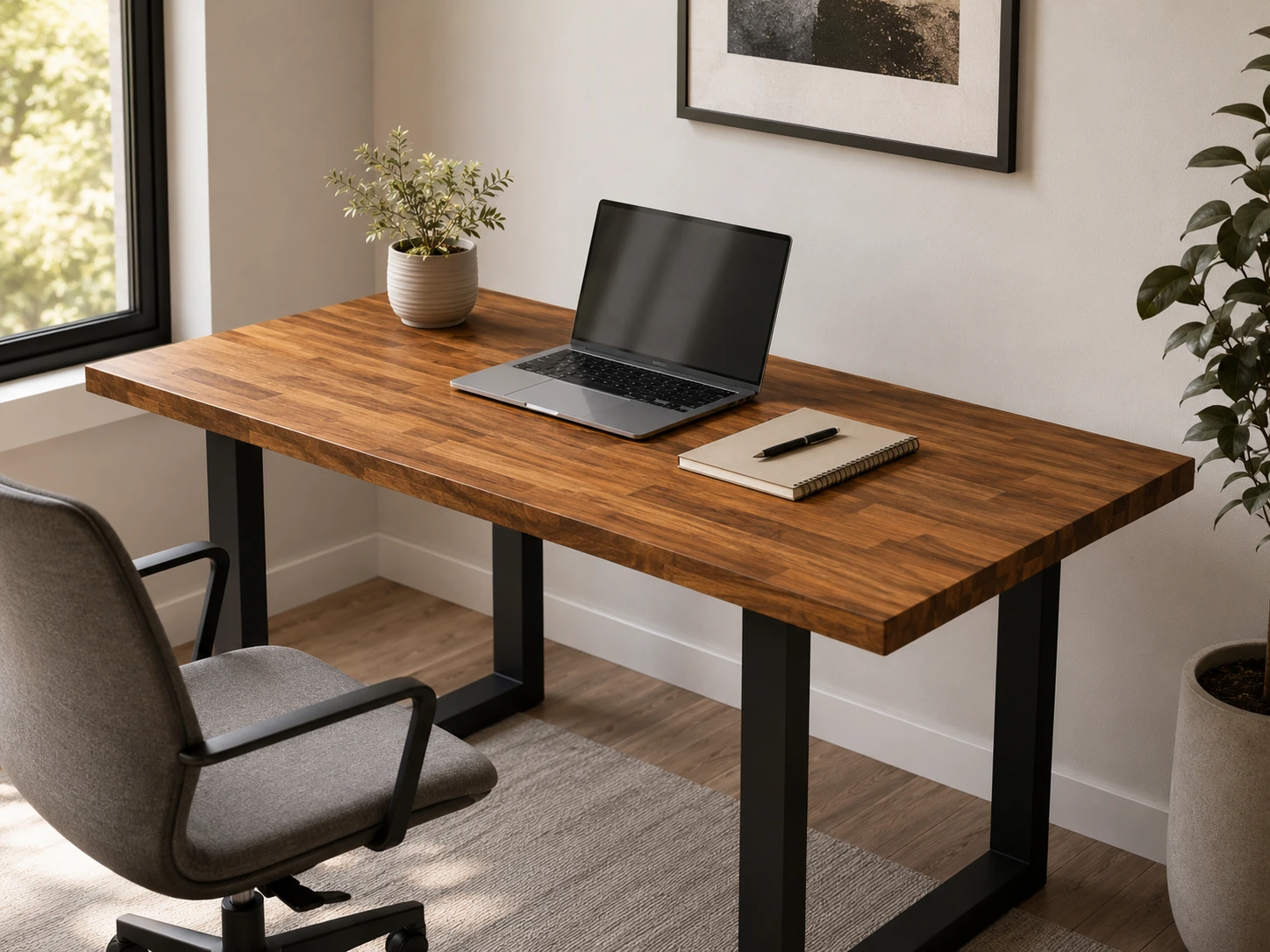 ODCVKRT Solid Wood Desk 47 inch with Drawers