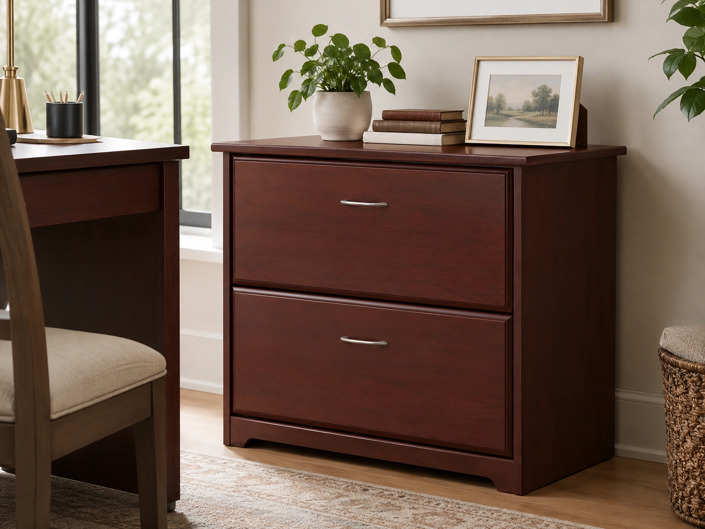 Bush Home Cabot 2-Drawer Lateral File Cabinet, Harvest Cherry