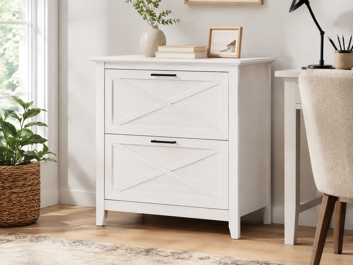 Bush Home Key West 2-Drawer Lateral File Cabinet, Pure White Oak