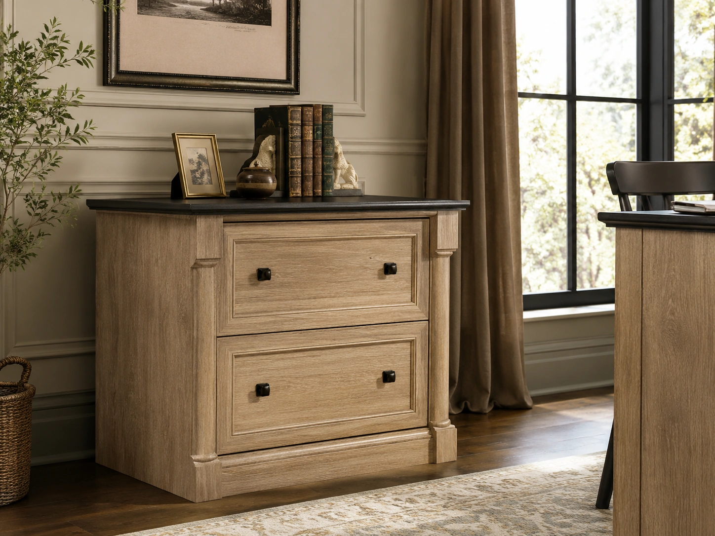 Sauder Palladia 2-Drawer Lateral File Cabinet, Vintage Oak Finish