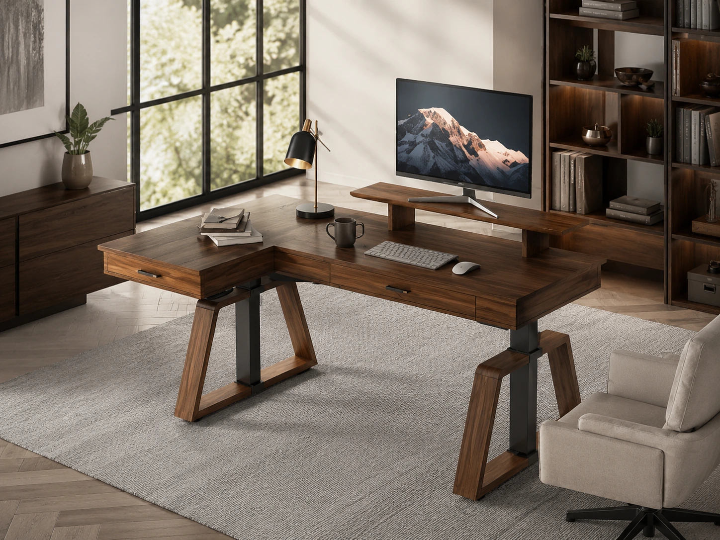FlexiSpot Solid Wood Standing Desk 55x28" Bamboo One-Piece