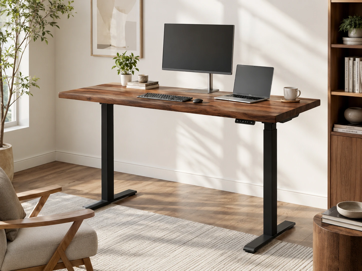 FlexiSpot E6 MAX Solid Wood Dual Motor Standing Desk 48x24"