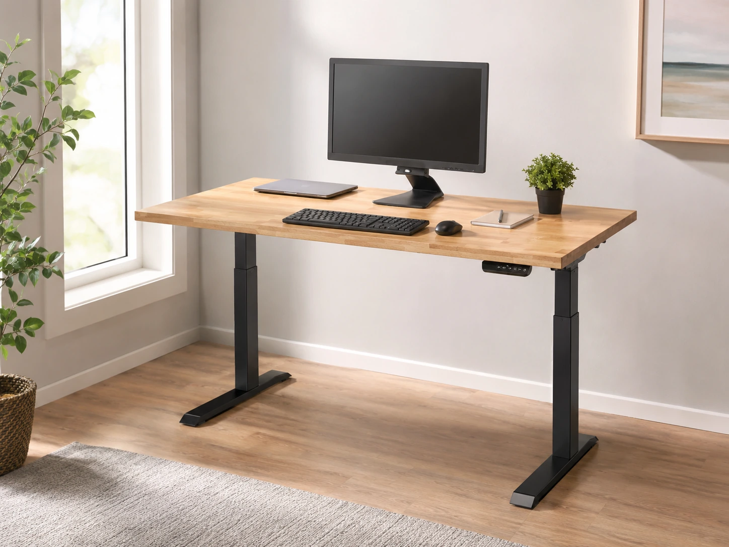Desky Dual Hardwood Sit-Stand Desk