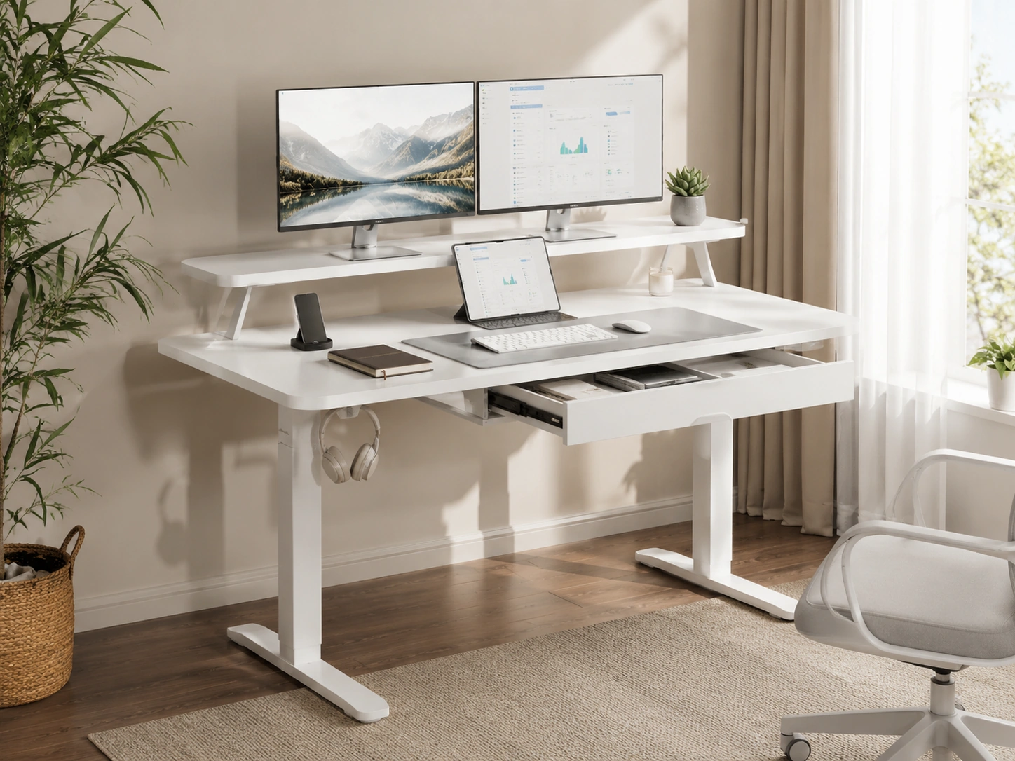 ErGear Electric Standing Desk with Drawers, 48x24"