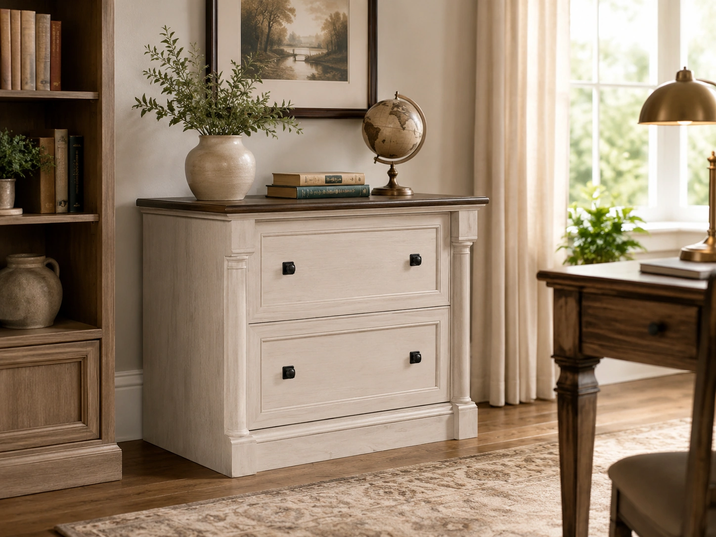 Sauder Palladia 2-Drawer Lateral File Cabinet, Vintage Oak