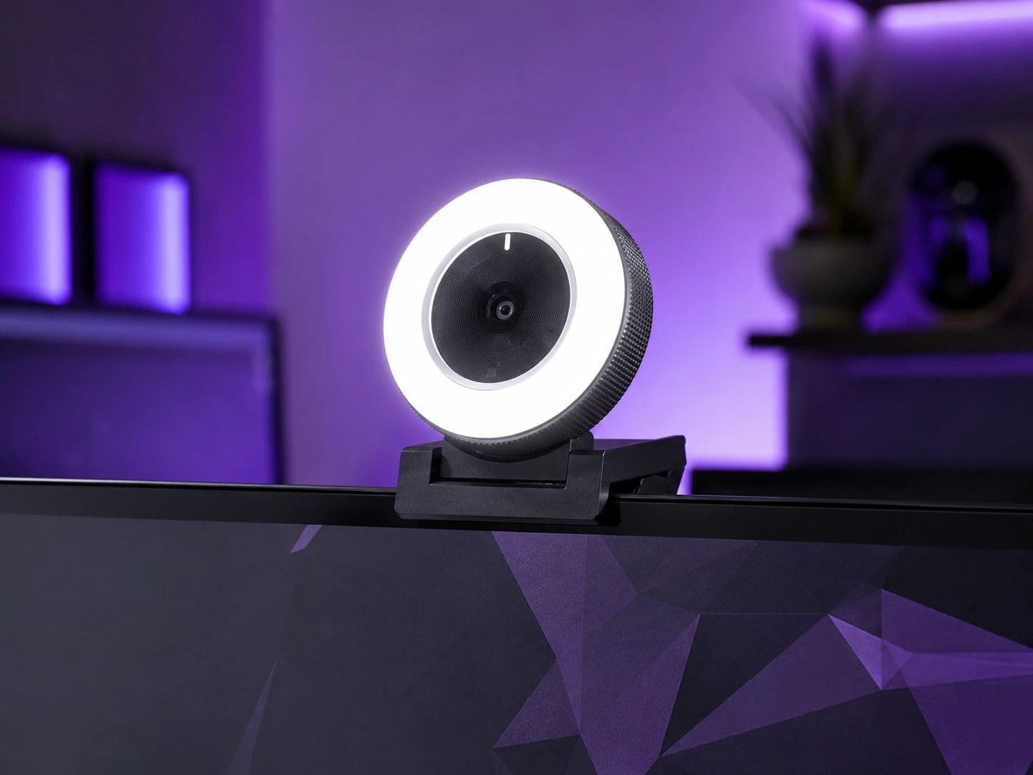 Razer Kiyo webcam with built-in ring light for dark rooms