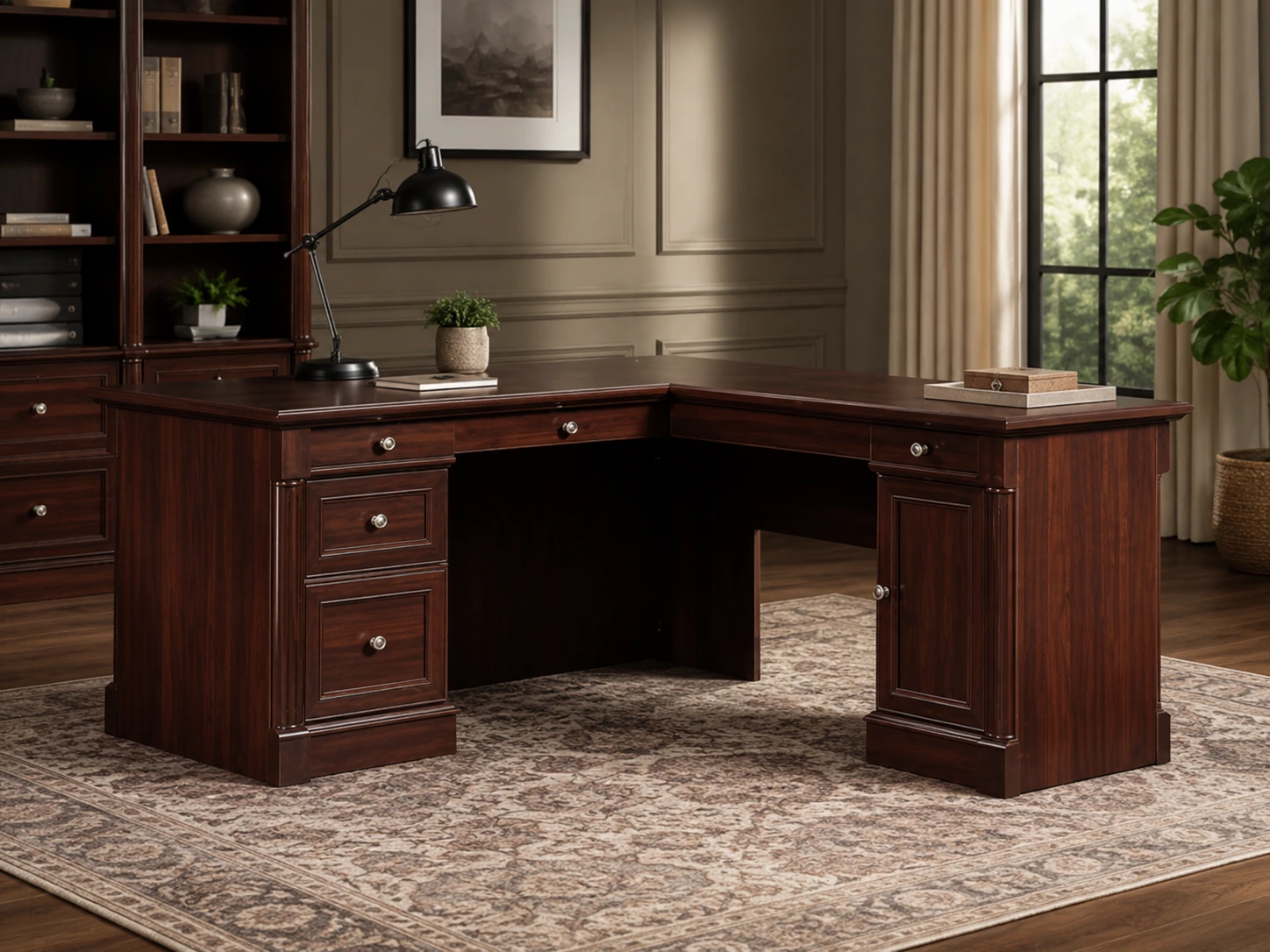 Bush Home Saratoga Executive Desk with Drawers