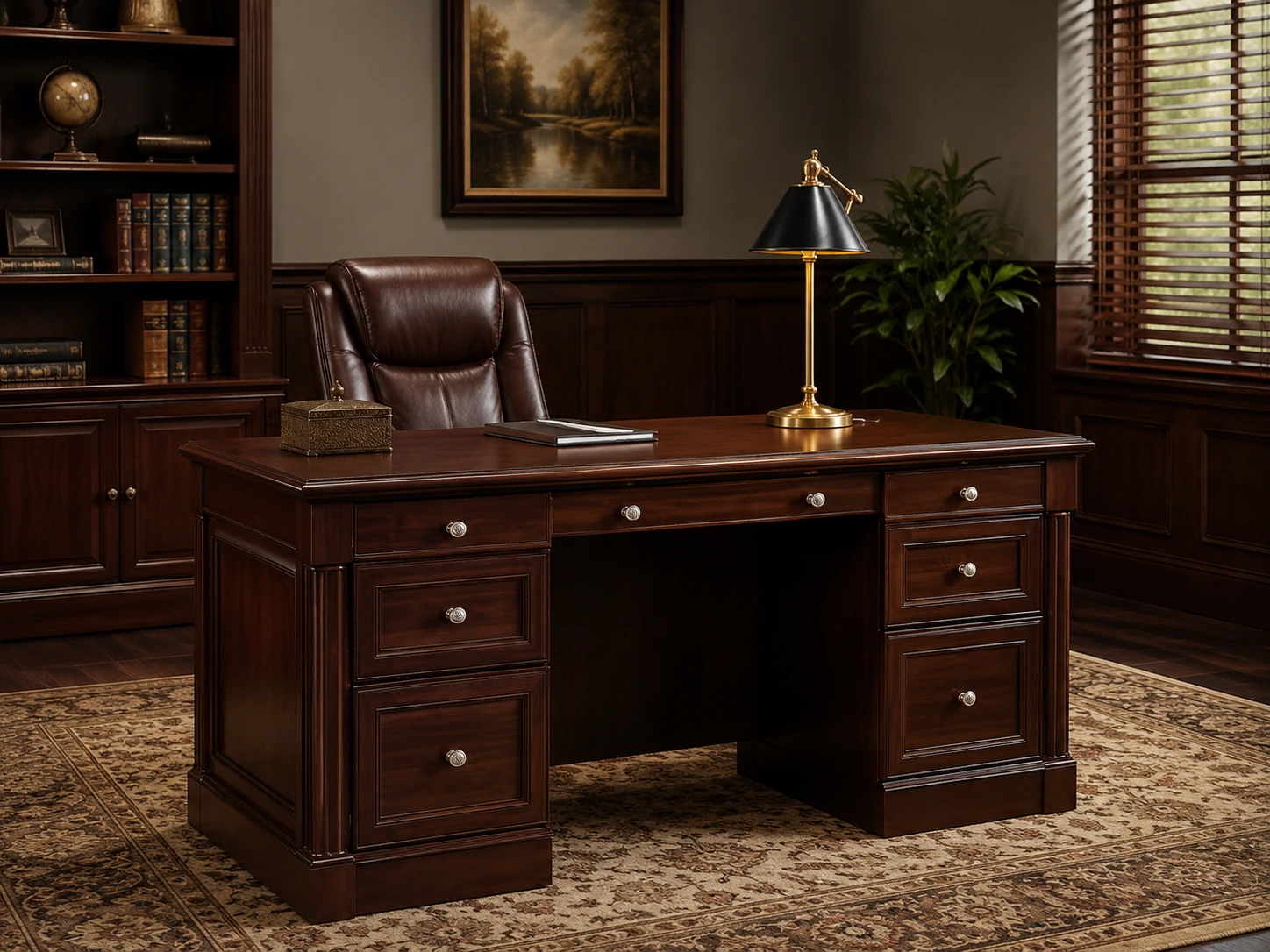 quanzhoulong Stylish Solid Wood Office Desk with Metal Base