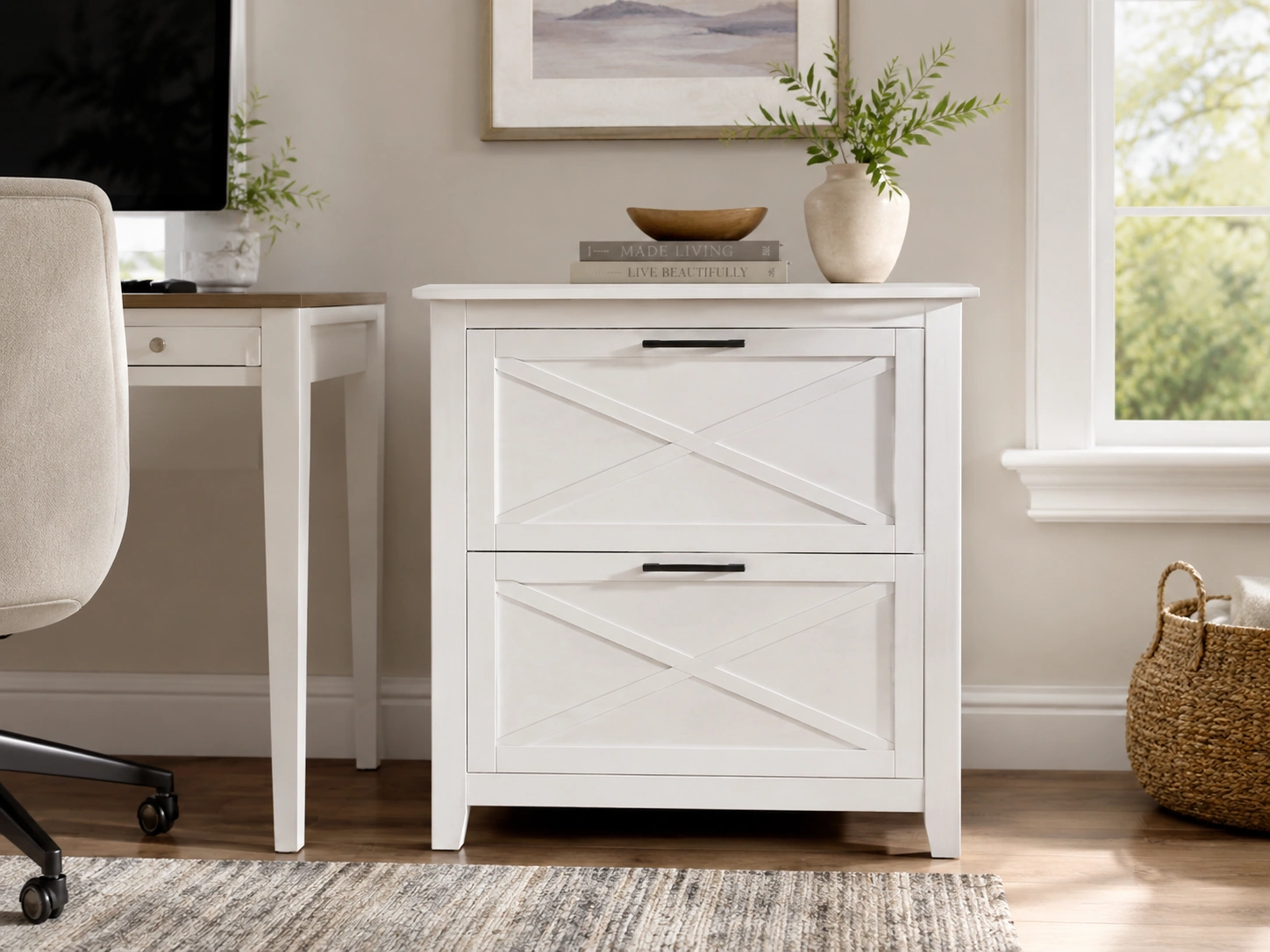 Bush Home Key West 2-Drawer Lateral File Cabinet, White Oak