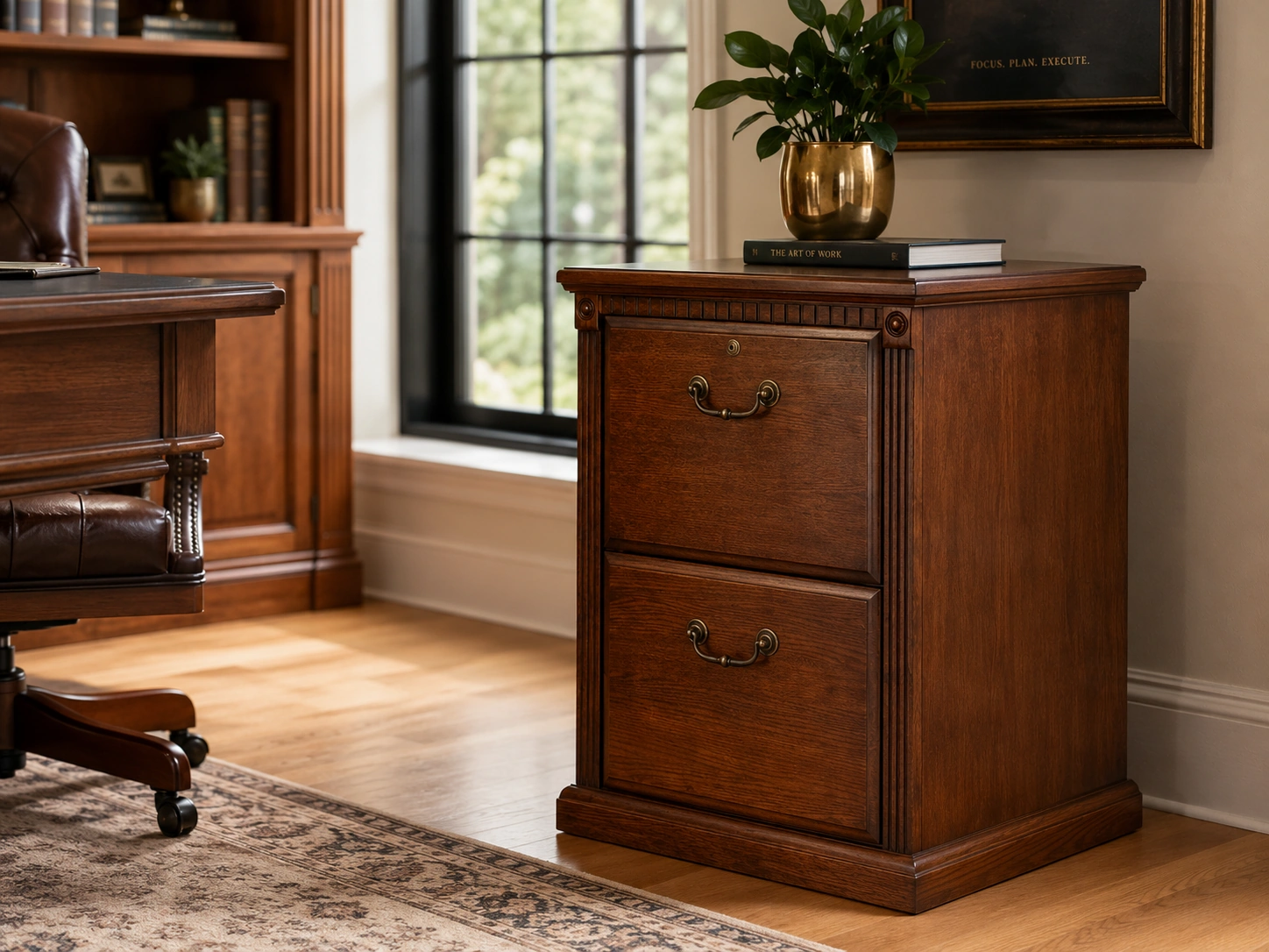 Martin Furniture Huntington 2-Drawer Lateral File Cabinet, Oxford Oak