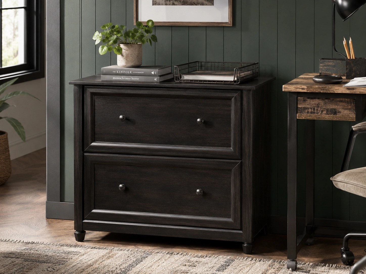 Sauder Edge Water 2-Drawer Lateral File Cabinet, Estate Black
