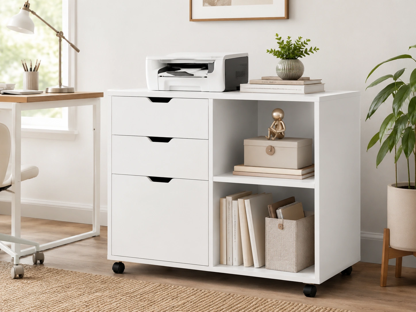 DEVAISE 3-Drawer Wood File Cabinet, White