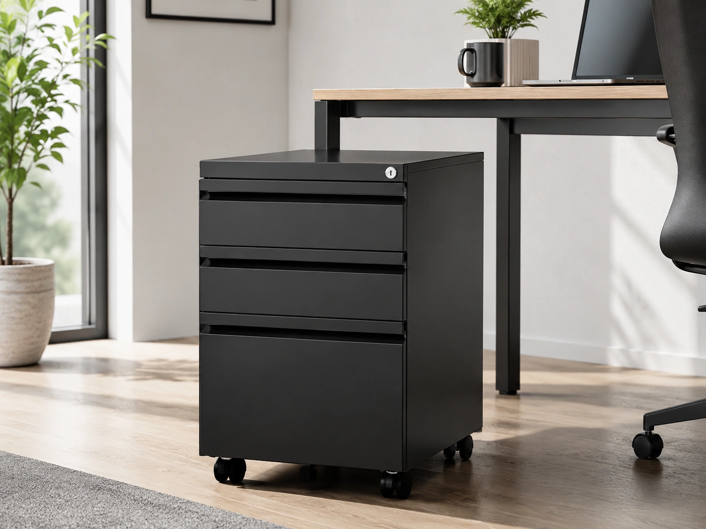 Letaya 3-Drawer Metal File Cabinet