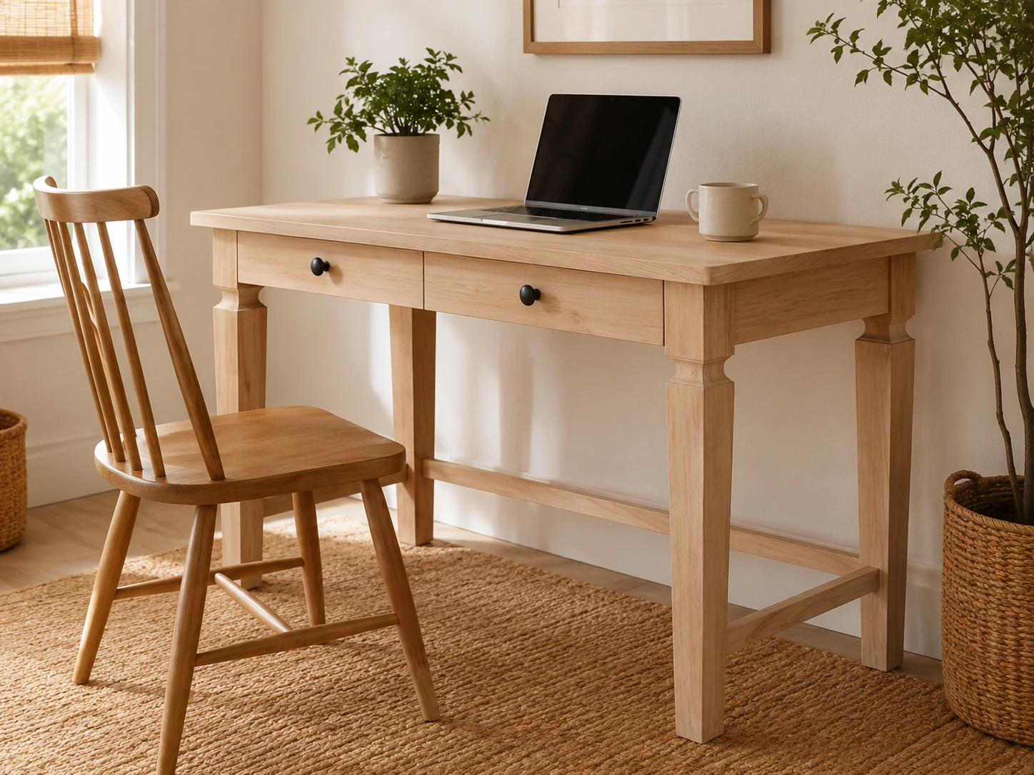 International Concepts Vista Solid Wood Desk with 2 Drawers