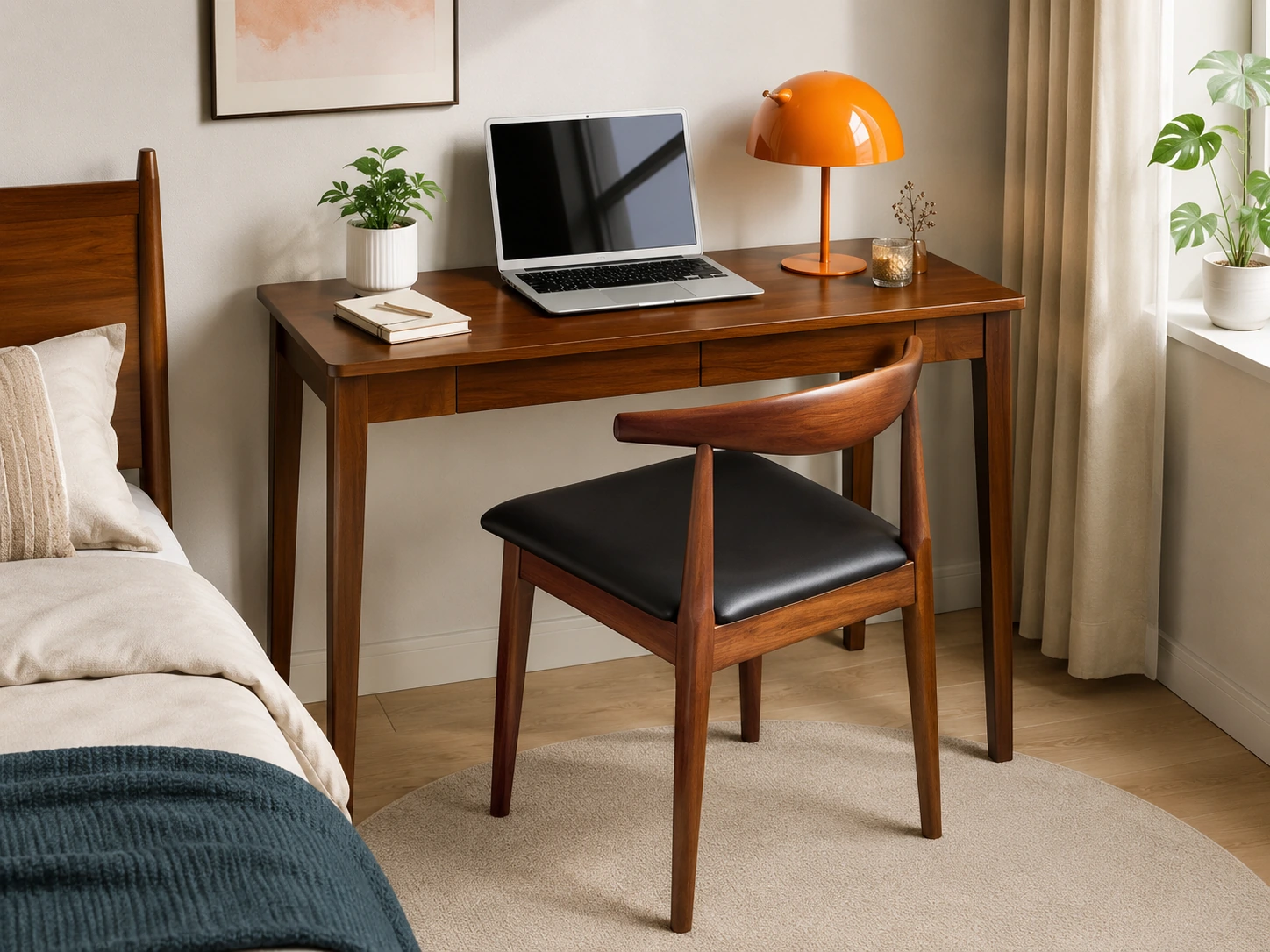 Cttasty Solid Wood Computer Desk with Drawers