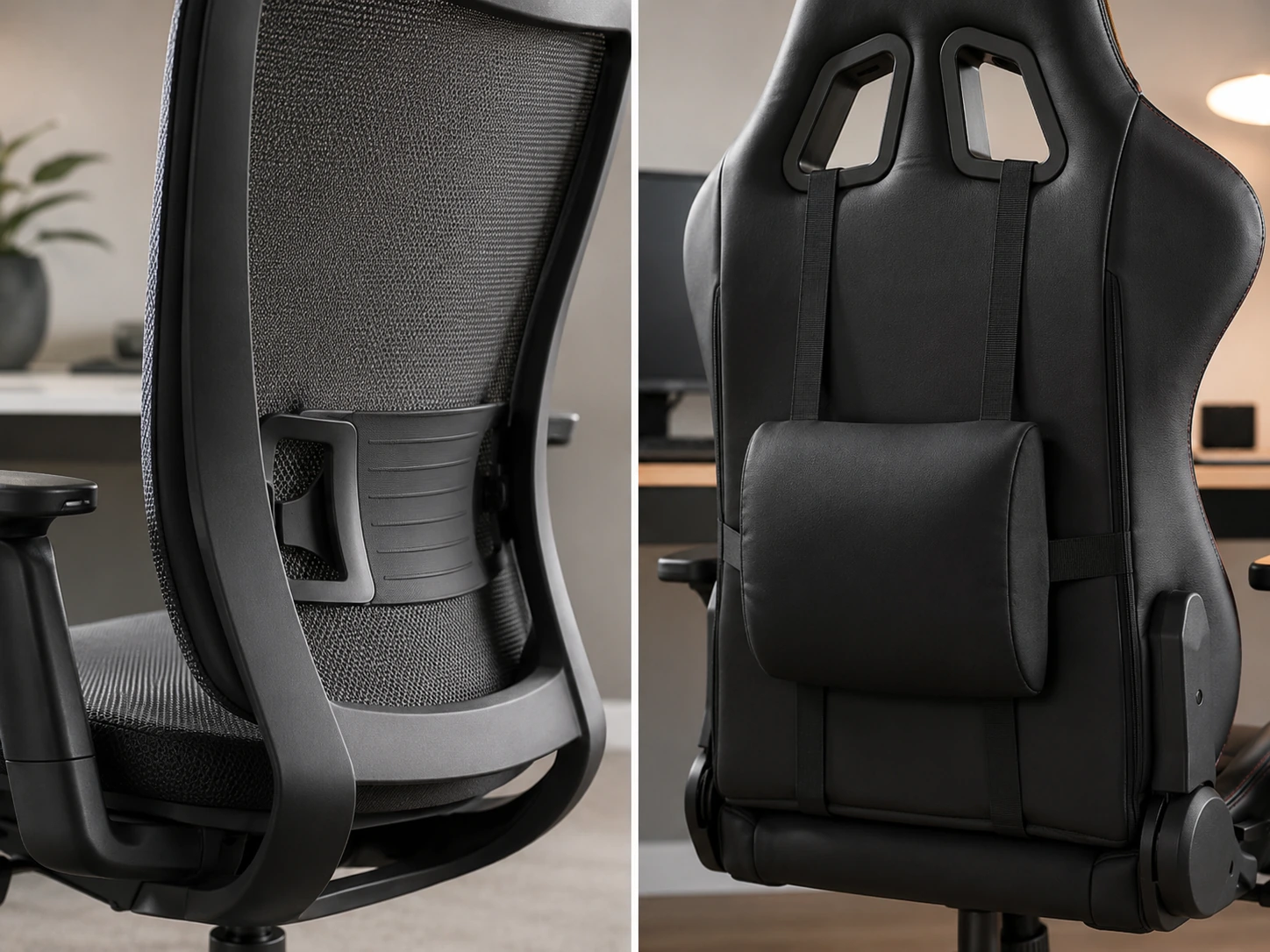 Lumbar support comparison: ergonomic vs gaming chair
