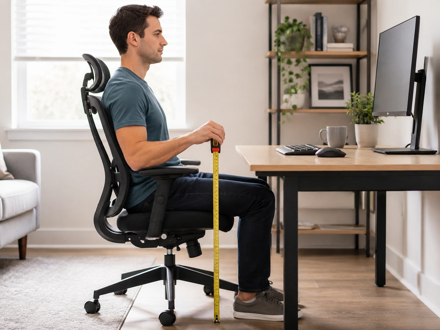 How to measure correct desk height step by step