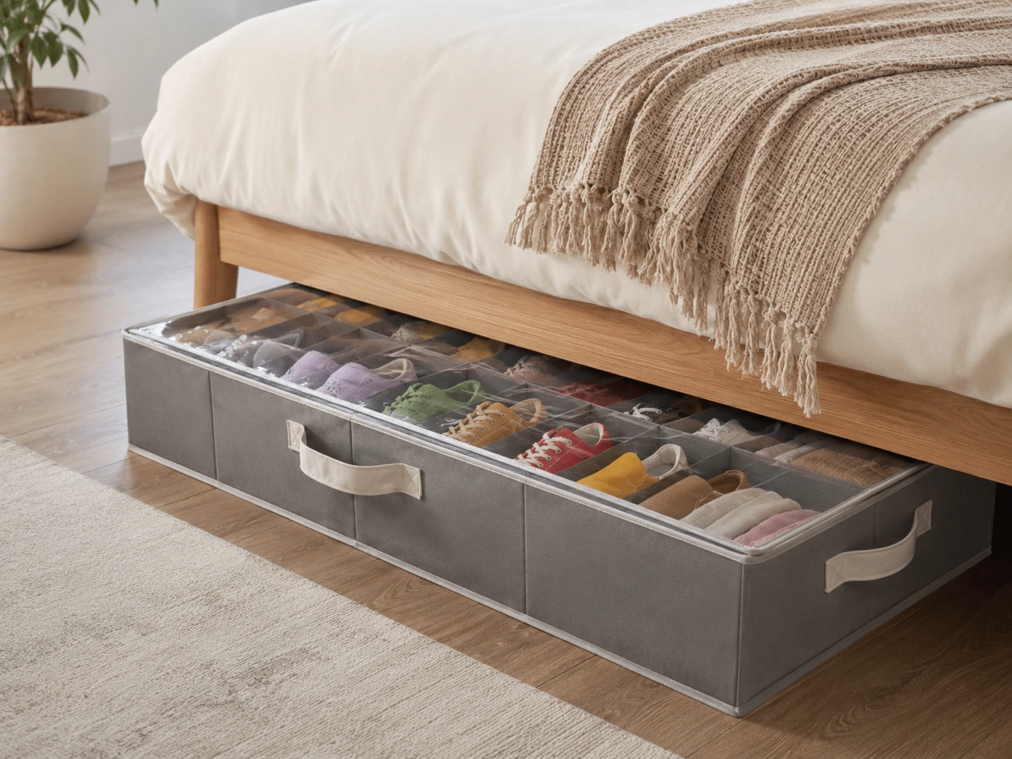 Under Bed Shoe Storage 600D, 16-Pair