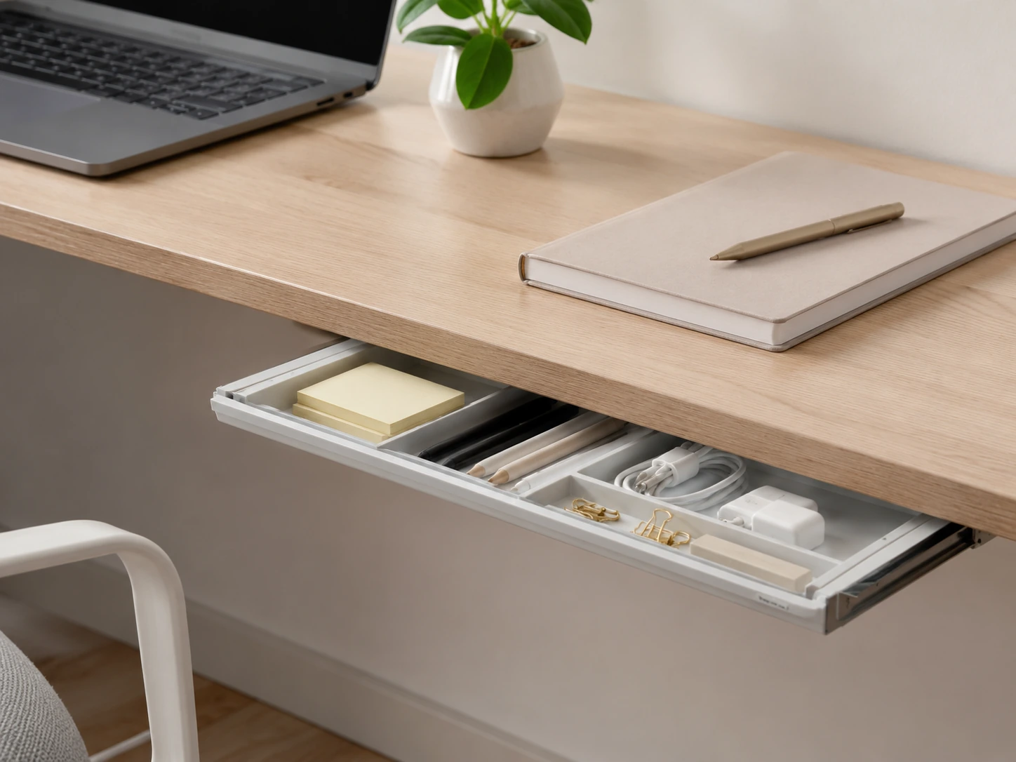 Mount-It! Under-Desk Drawer, 4 Compartments