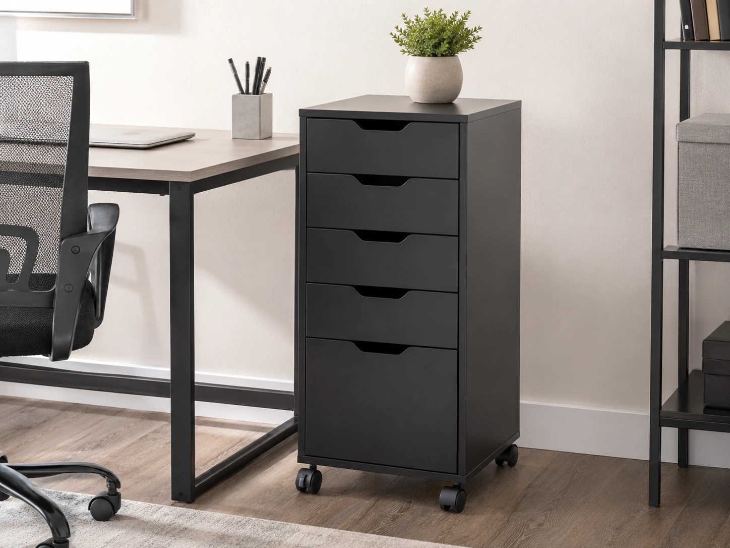 OLIXIS 5-Drawer Mobile Cabinet with Wheels