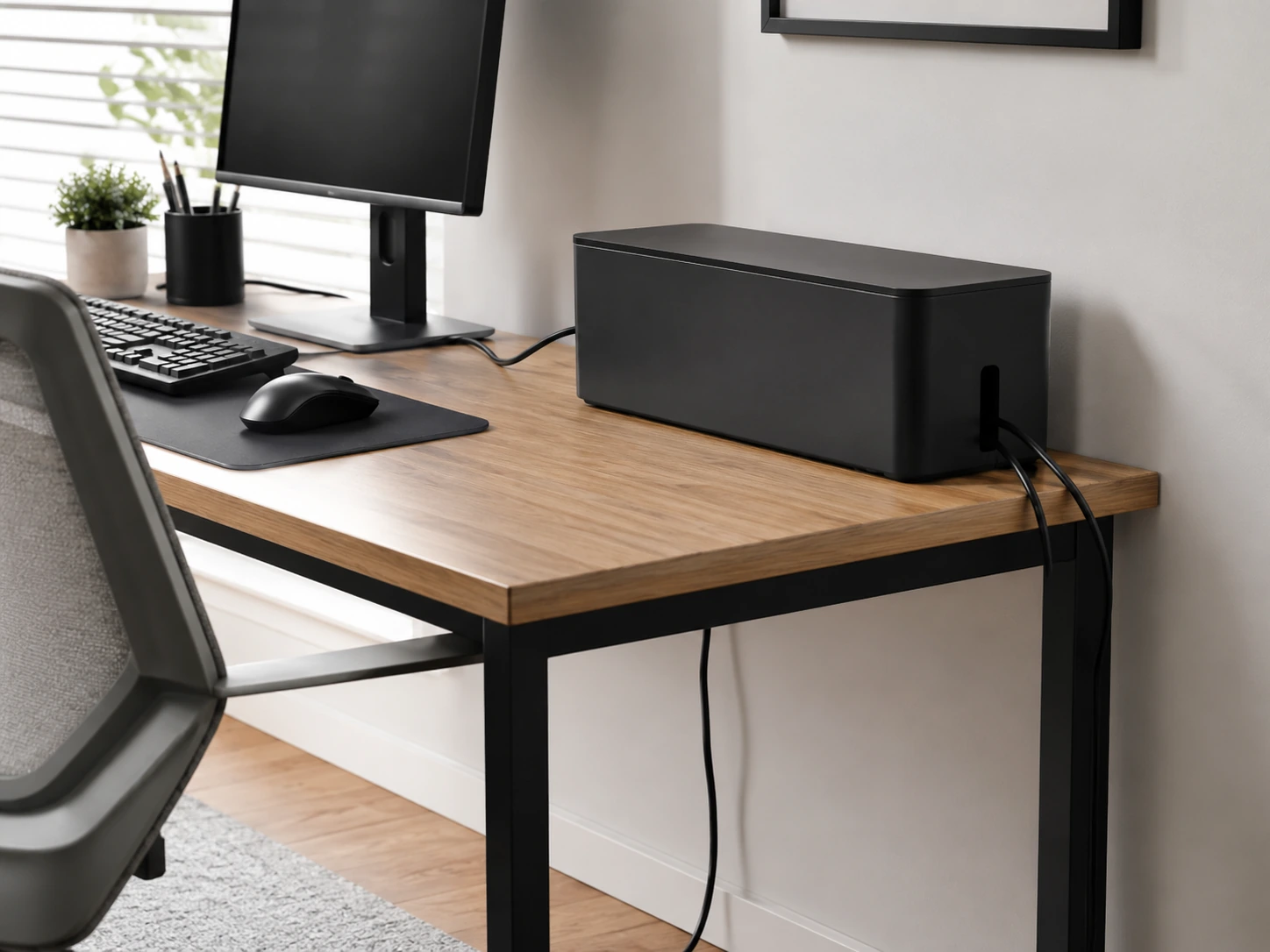 D-Line Cable Management Box, Large Black
