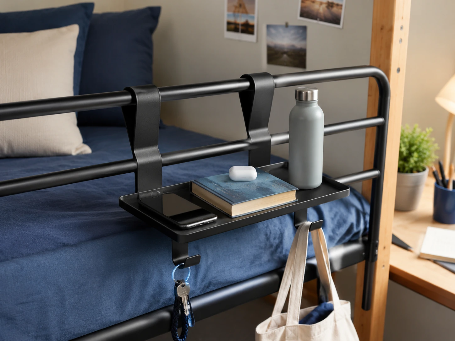 Ciieeo Dorm Bunk Bed Shelf Hooks 2-Pack