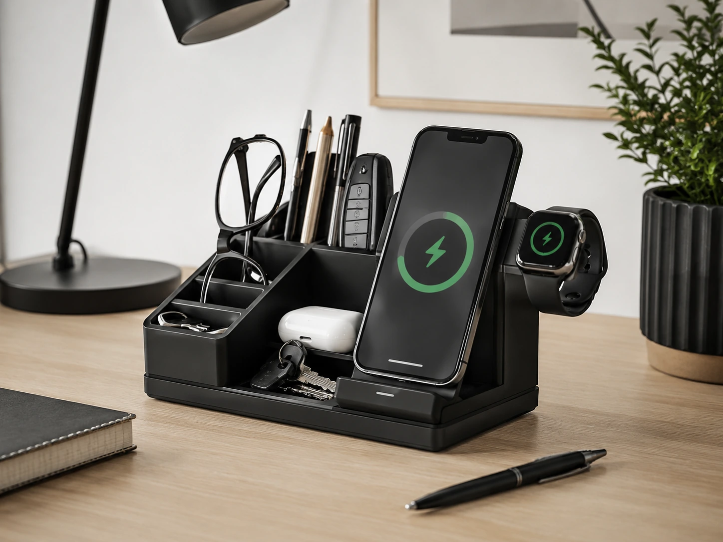 LADSTAG 15W Wireless Desk Organizer