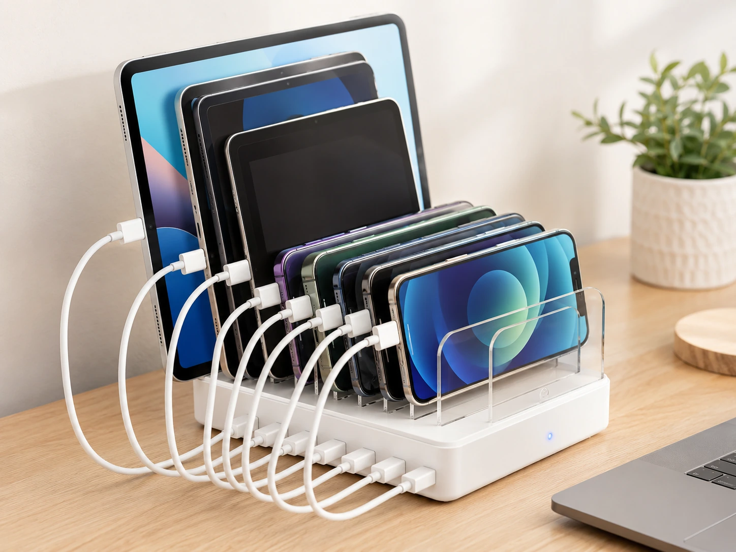 SooPii 6-Port USB Charging Station Organizer