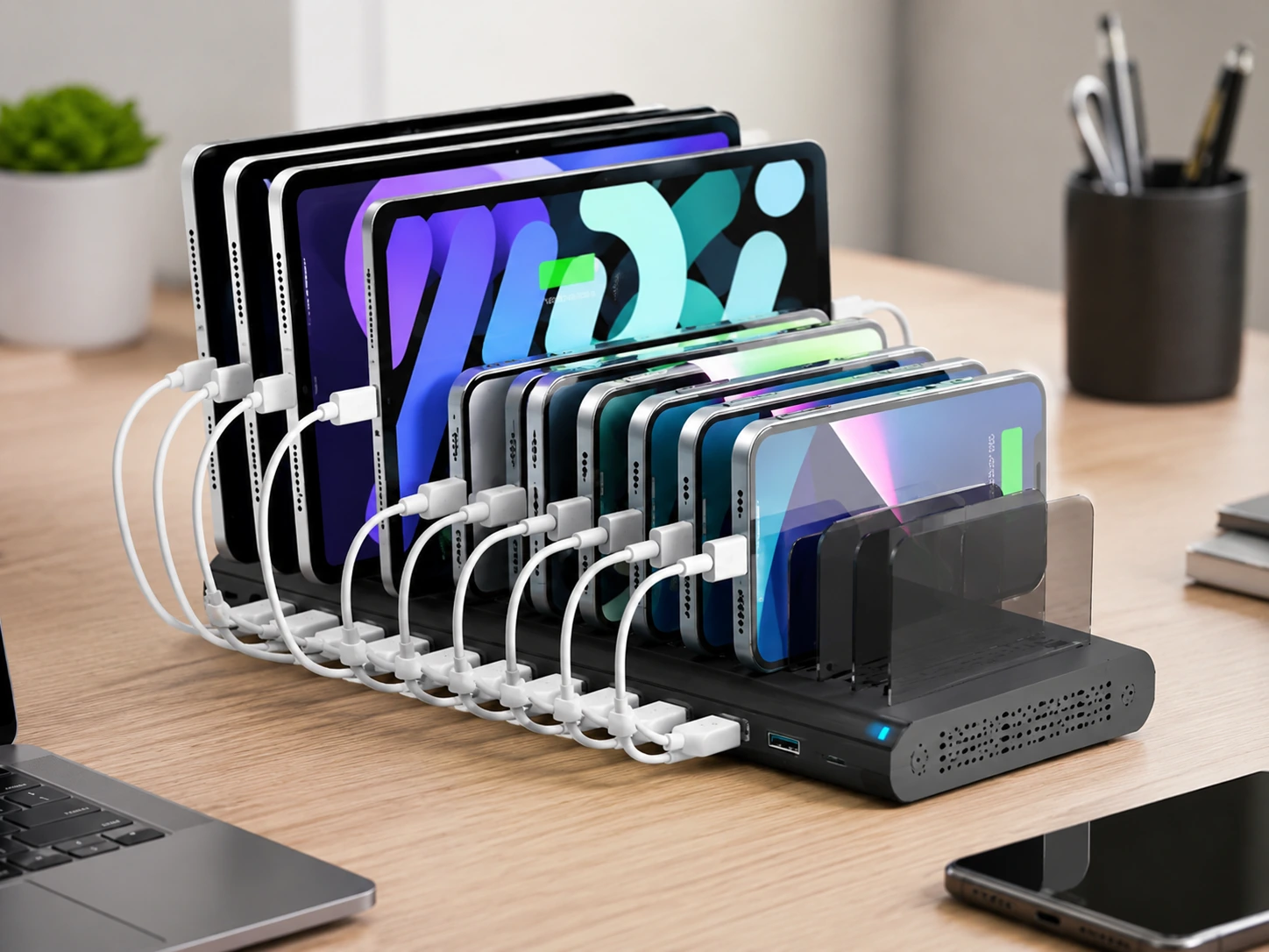 Alxum 120W 10-Port USB Charging Station