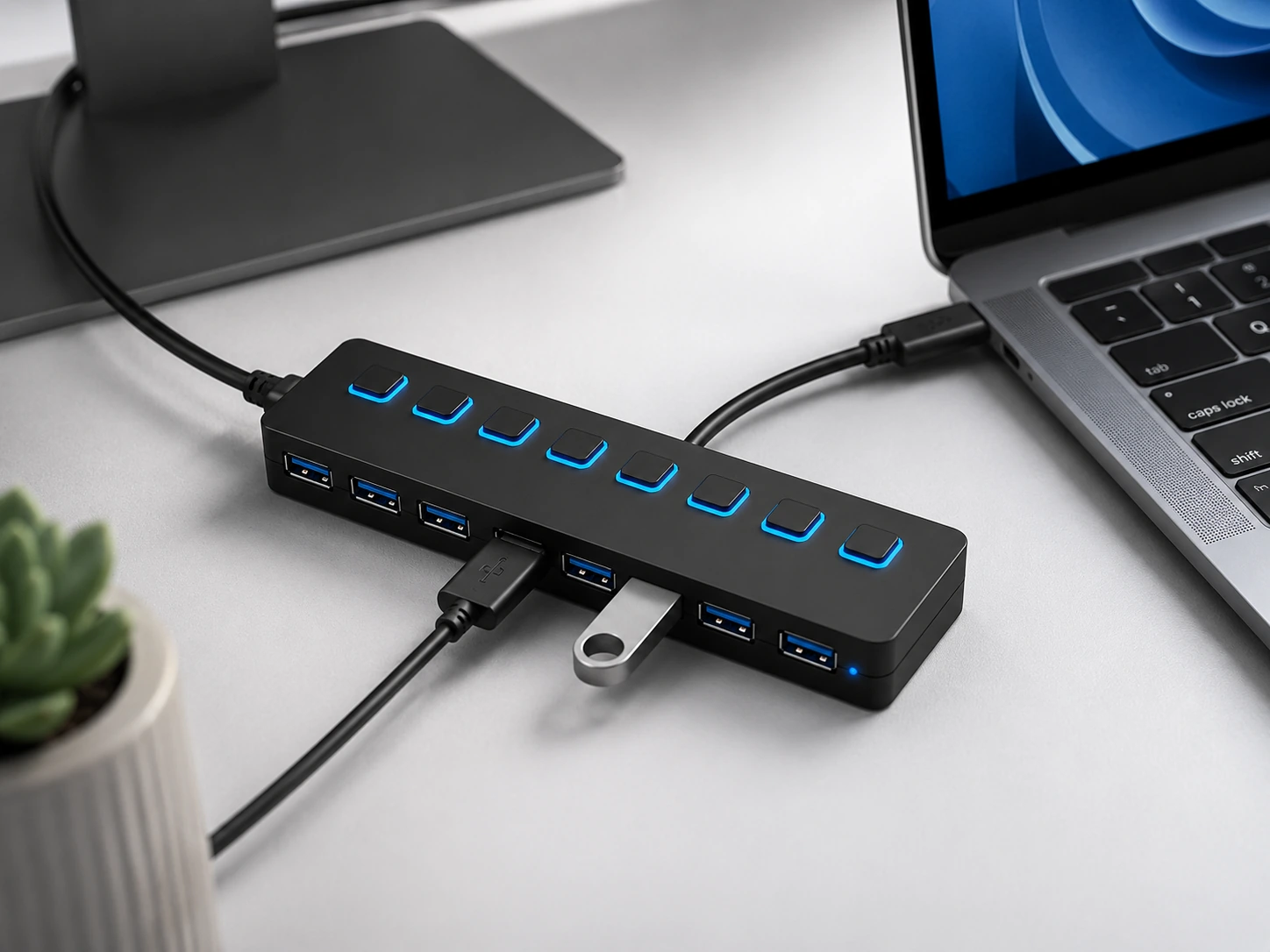 Sabrent 7-Port USB 3.0 with LED Switches