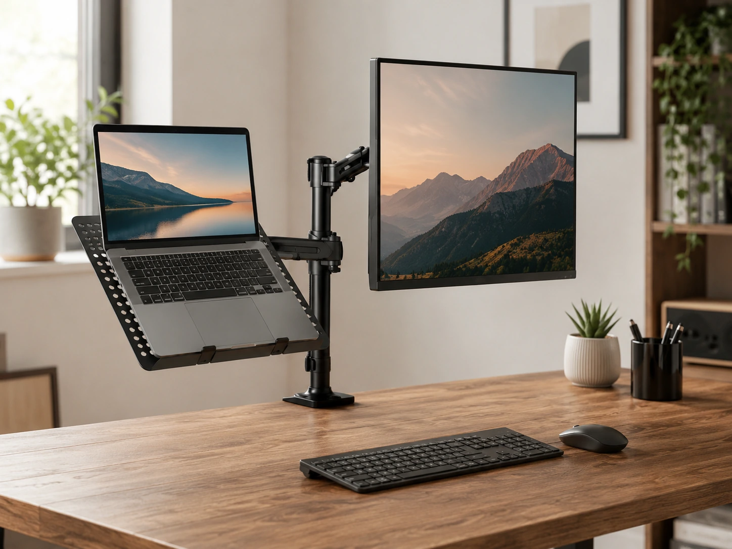 VIVO Monitor + Laptop Combo Stand