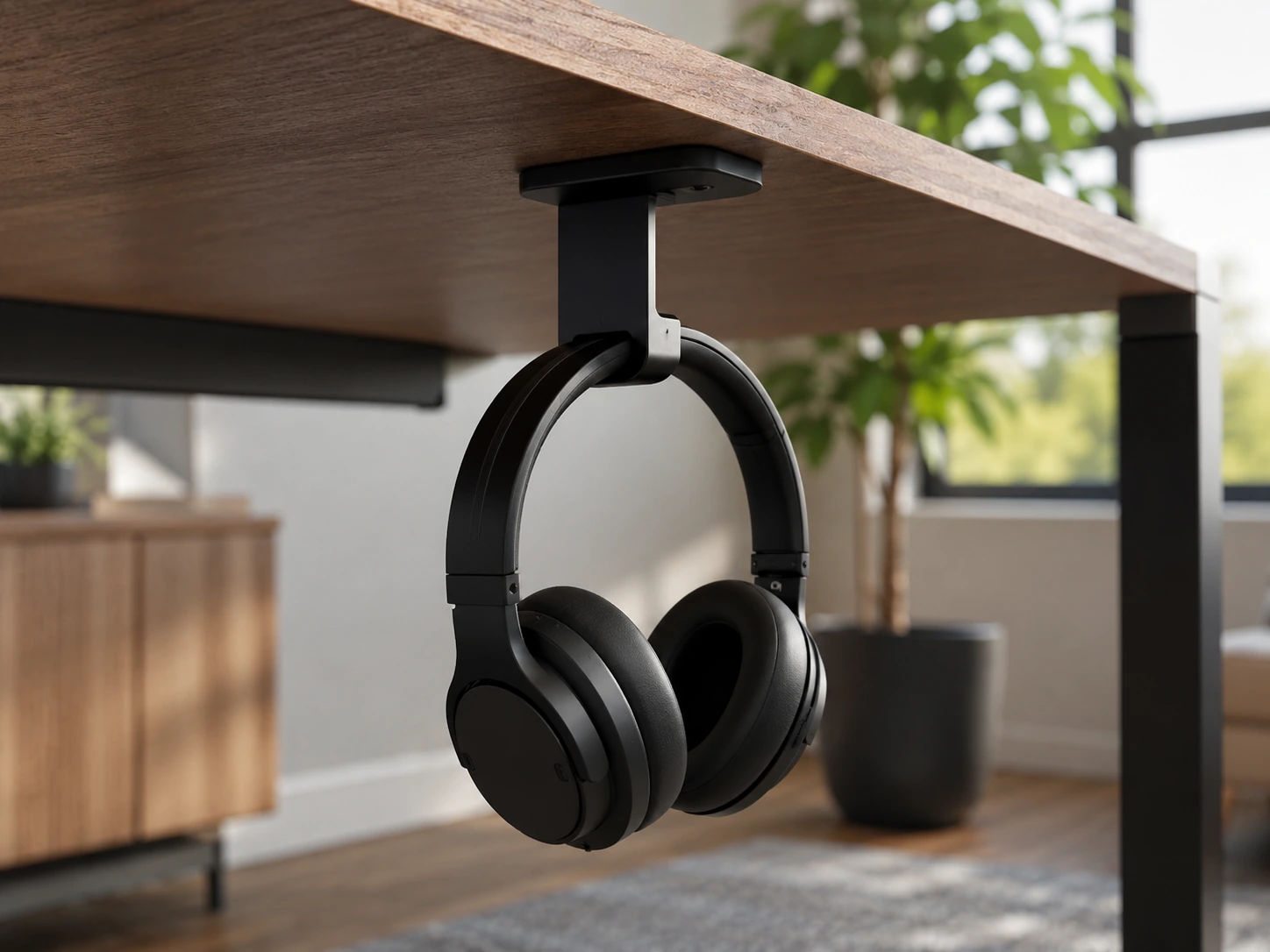 Mount a Headphone Hook Under the Desk